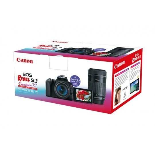 Kit Premium Canon SL3 Com Lente 18-55mm e 55-250mm
