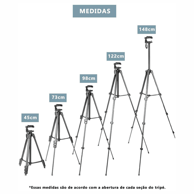 Tripé Nest Nt-530 1.3m Alumínio Carga Máx. 3 Kg Greika